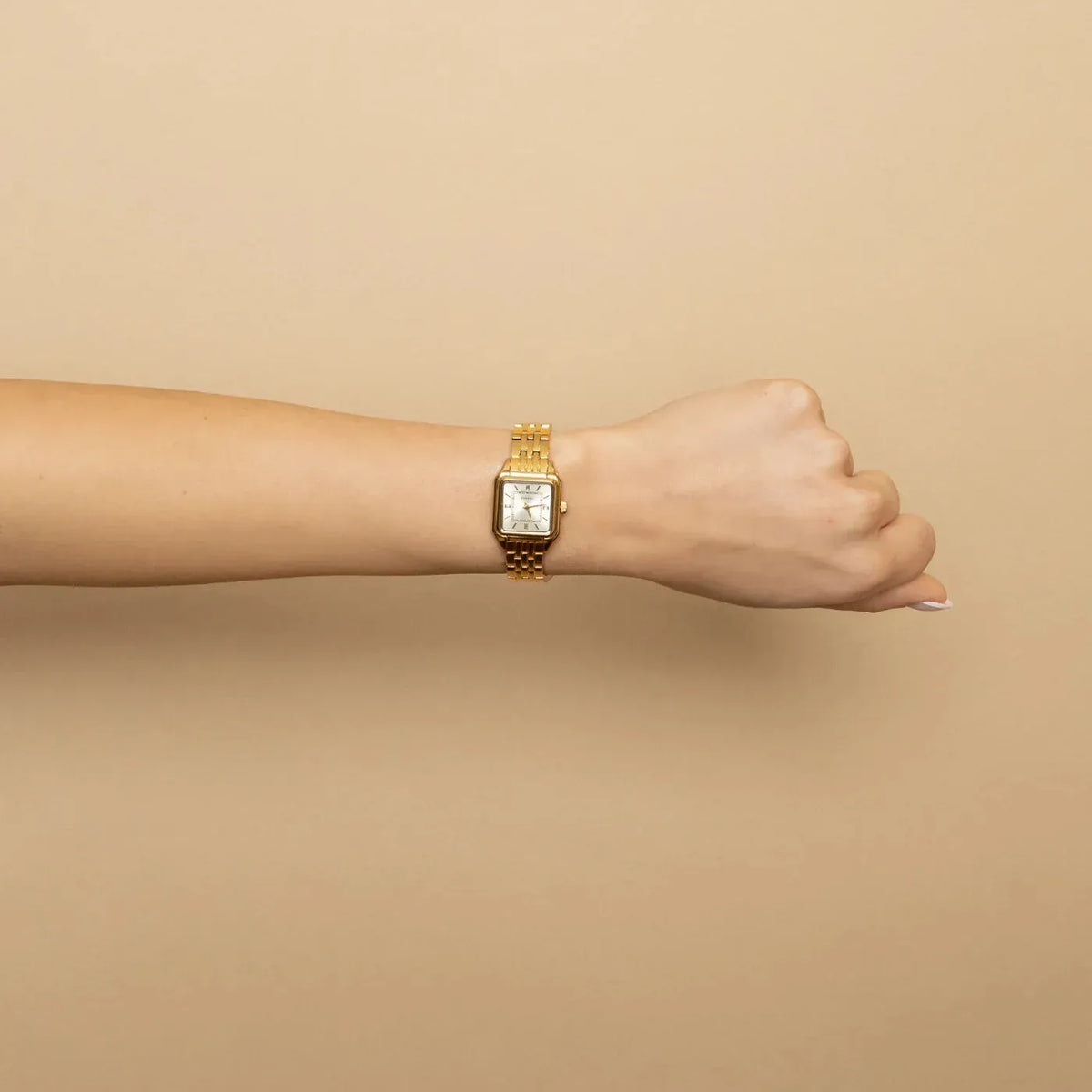 Women's Gold Satin Square Watch