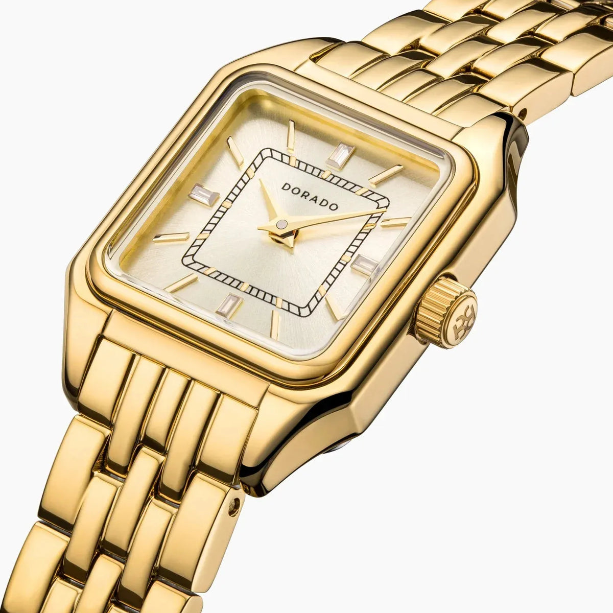 Women's Gold Satin Square Watch