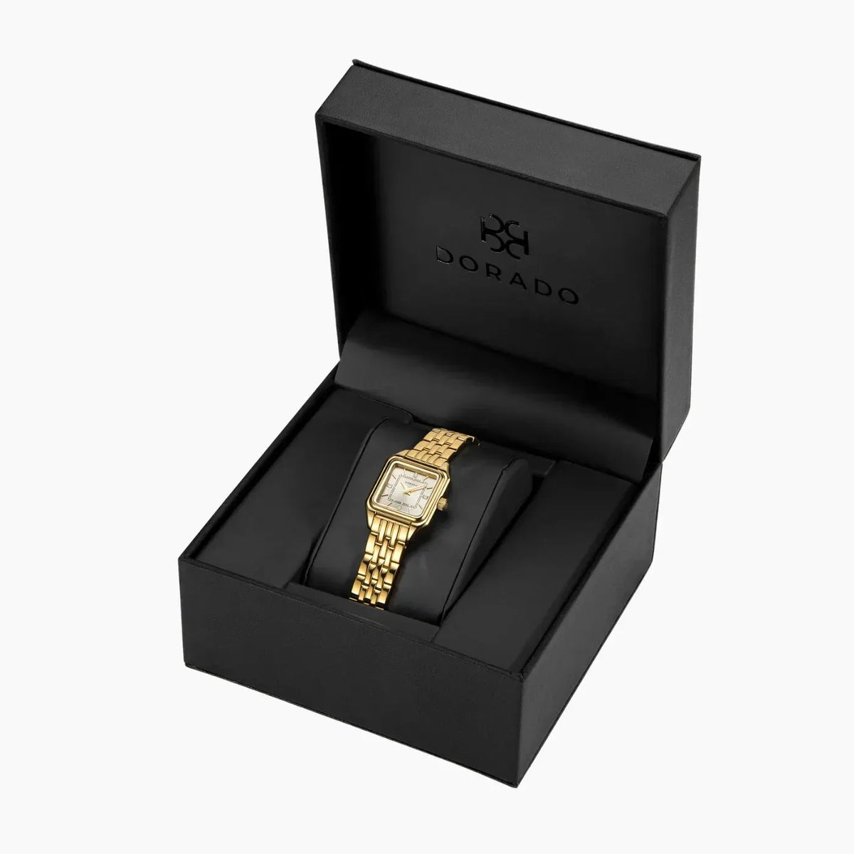 Women's Gold Satin Square Watch