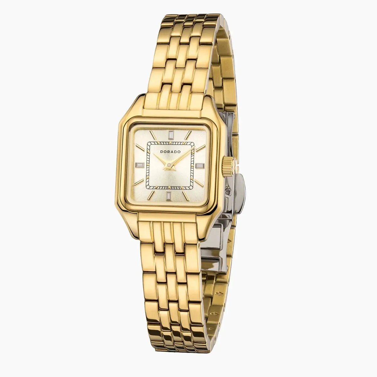 Women's Gold Satin Square Watch