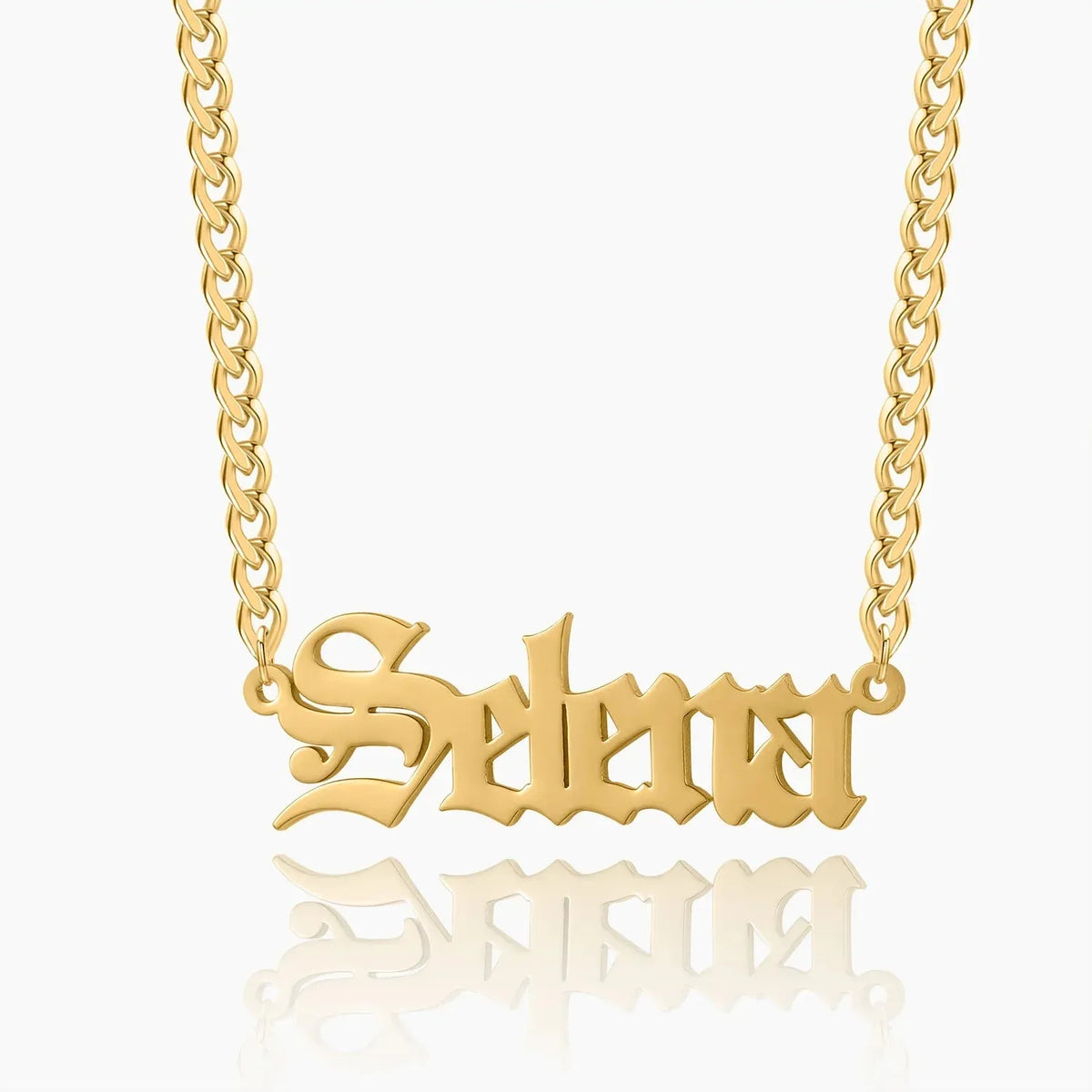 Women's Gothic Name Cuban Chain Necklace