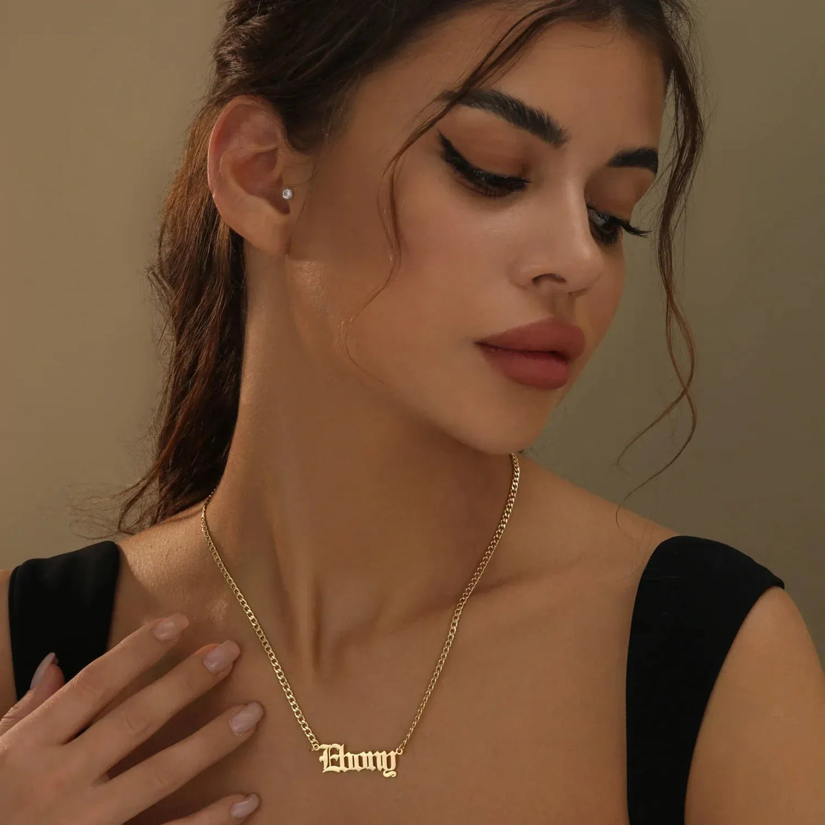 Women's Gothic Name Cuban Chain Necklace