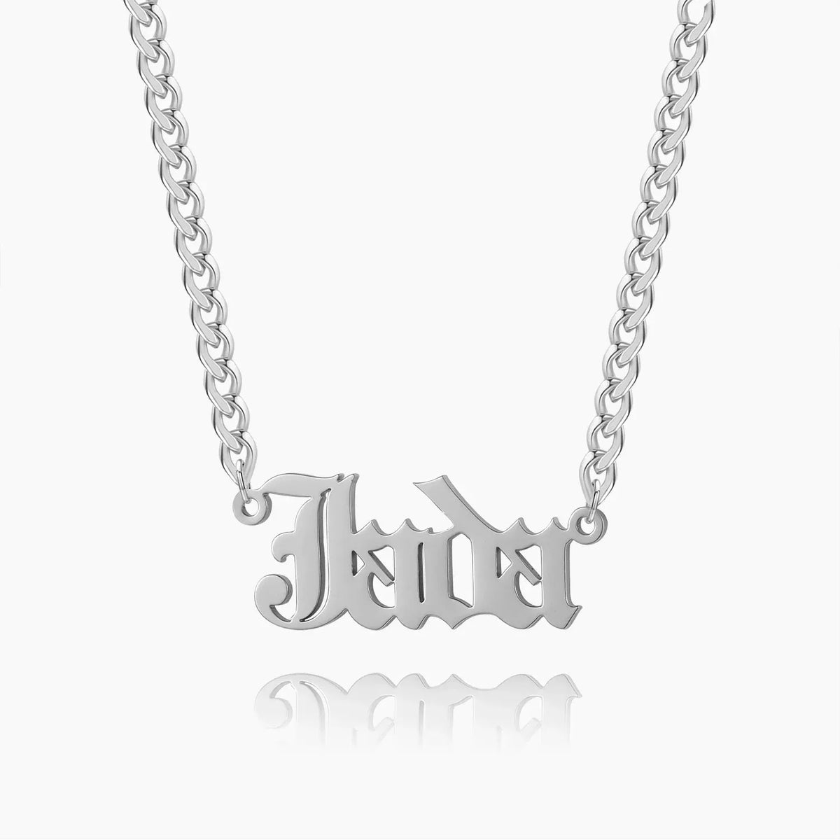 Women's Gothic Name Cuban Chain Necklace