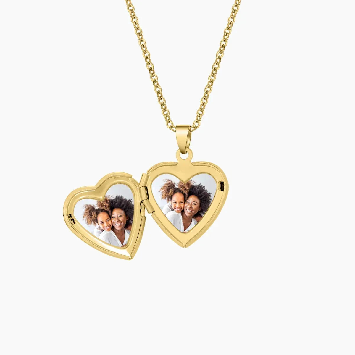 Women's Heart Locket Photo Pendant Necklace