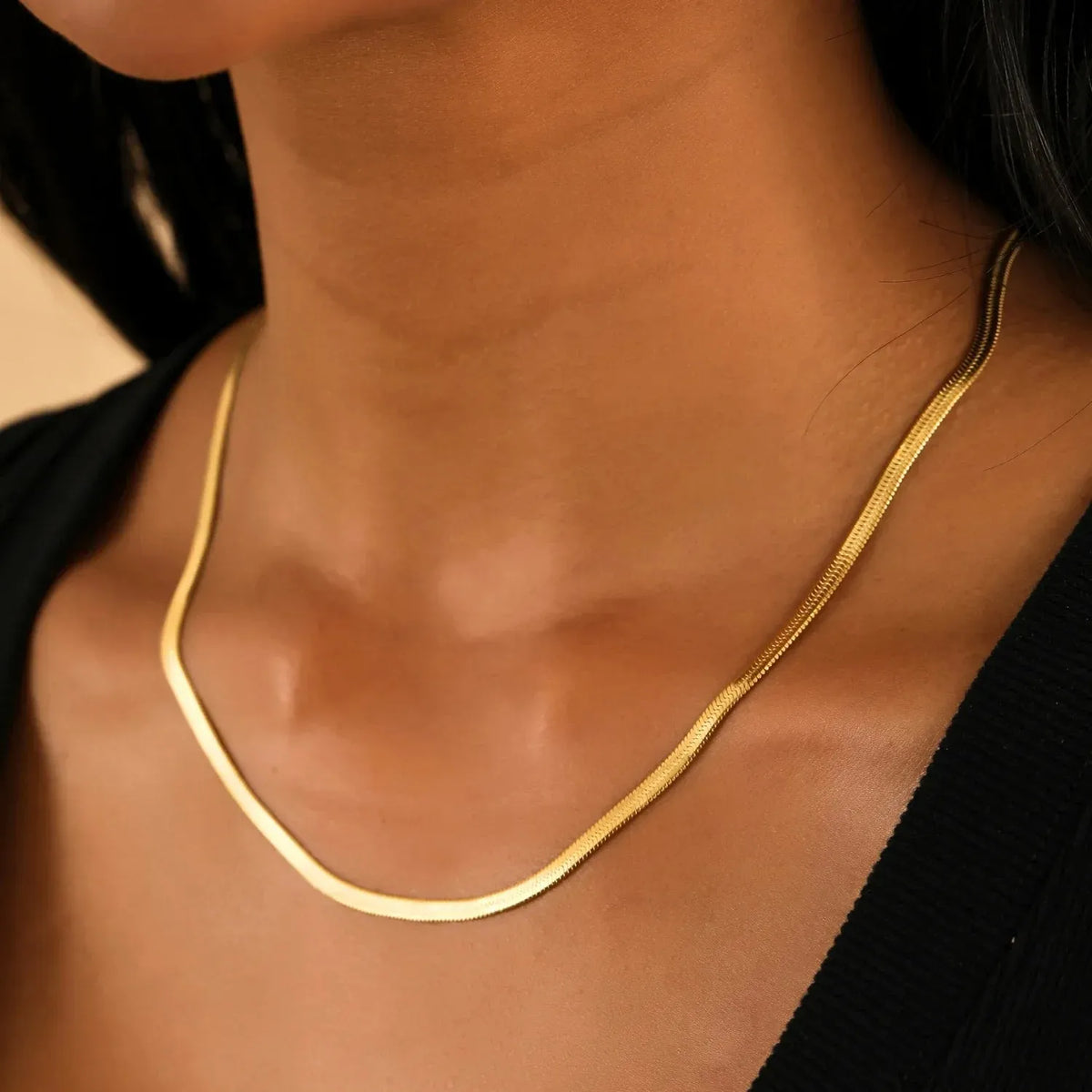 Women's Herringbone Chain Necklace 0.12 in