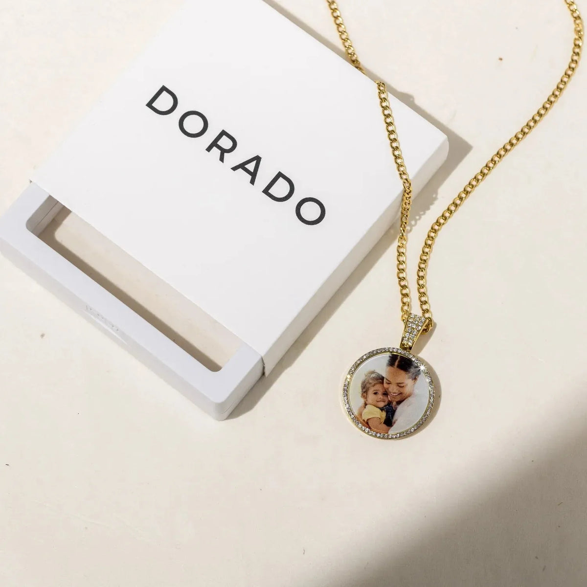 Women's Iced Photo Pendant Cuban Chain Necklace