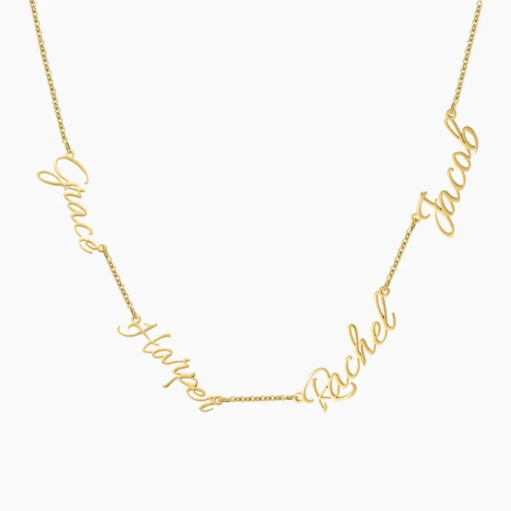 Women's Multi Name Link Chain Necklace