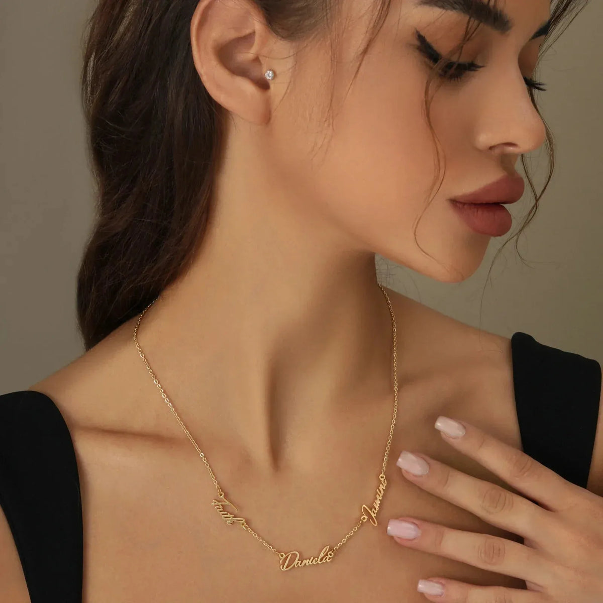 Women's Multi Name Link Chain Necklace