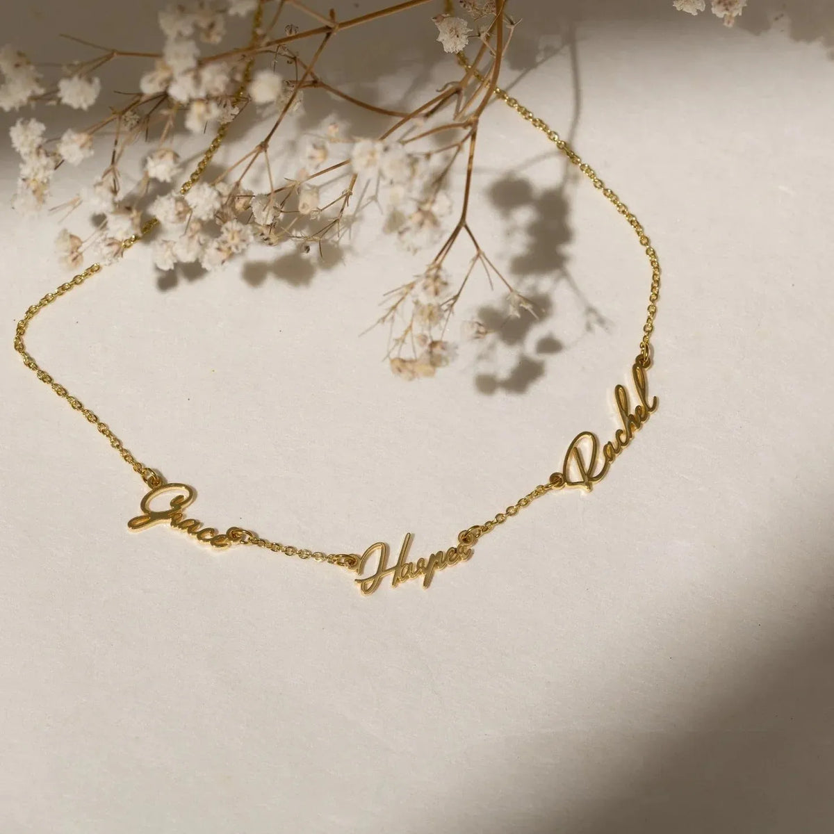 Women's Multi Name Link Chain Necklace