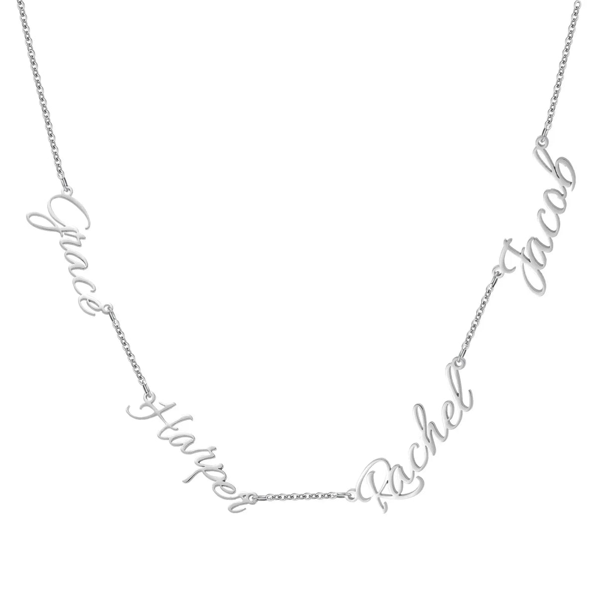 Women's Multi Name Link Chain Necklace