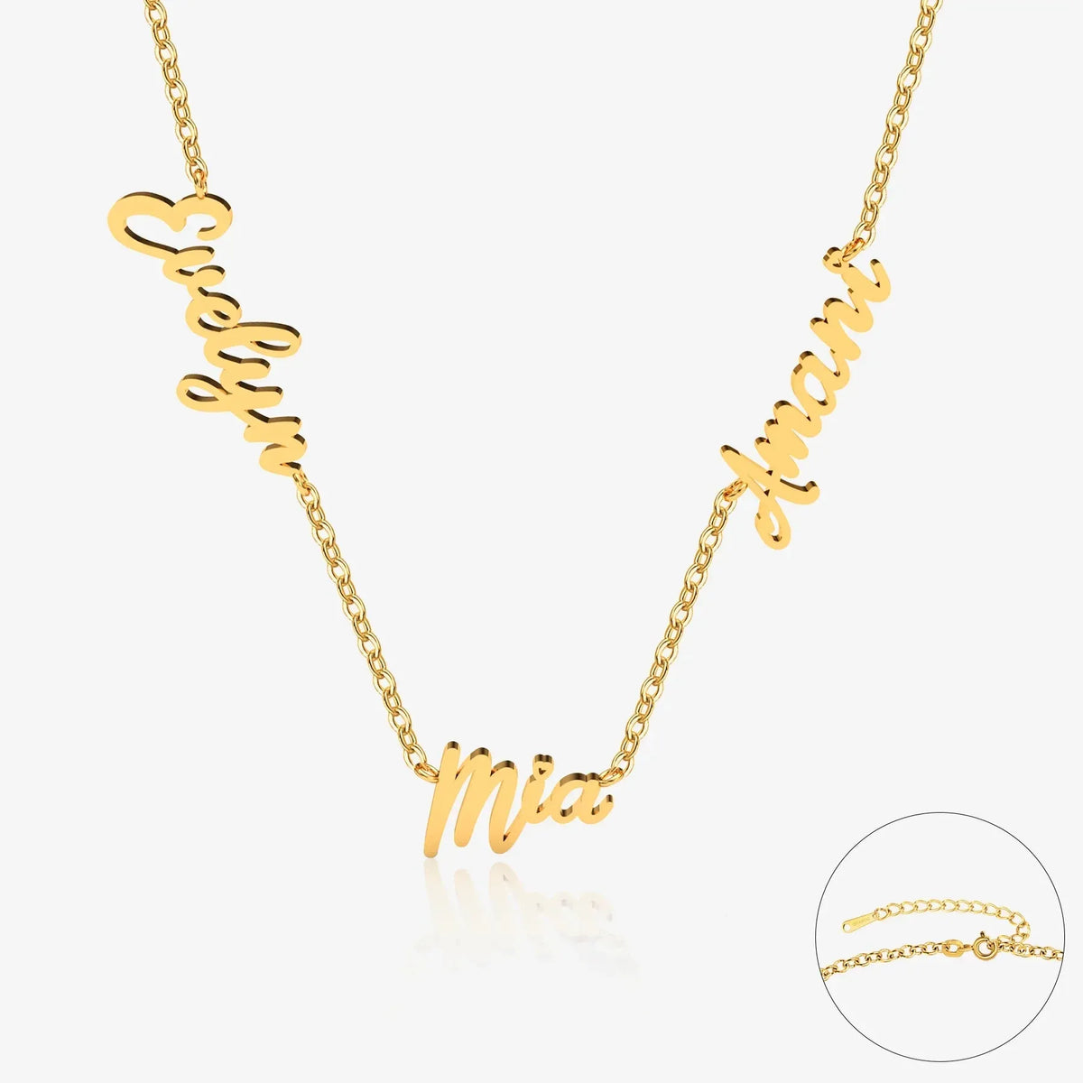 Women's Multi Name Link Chain Necklace