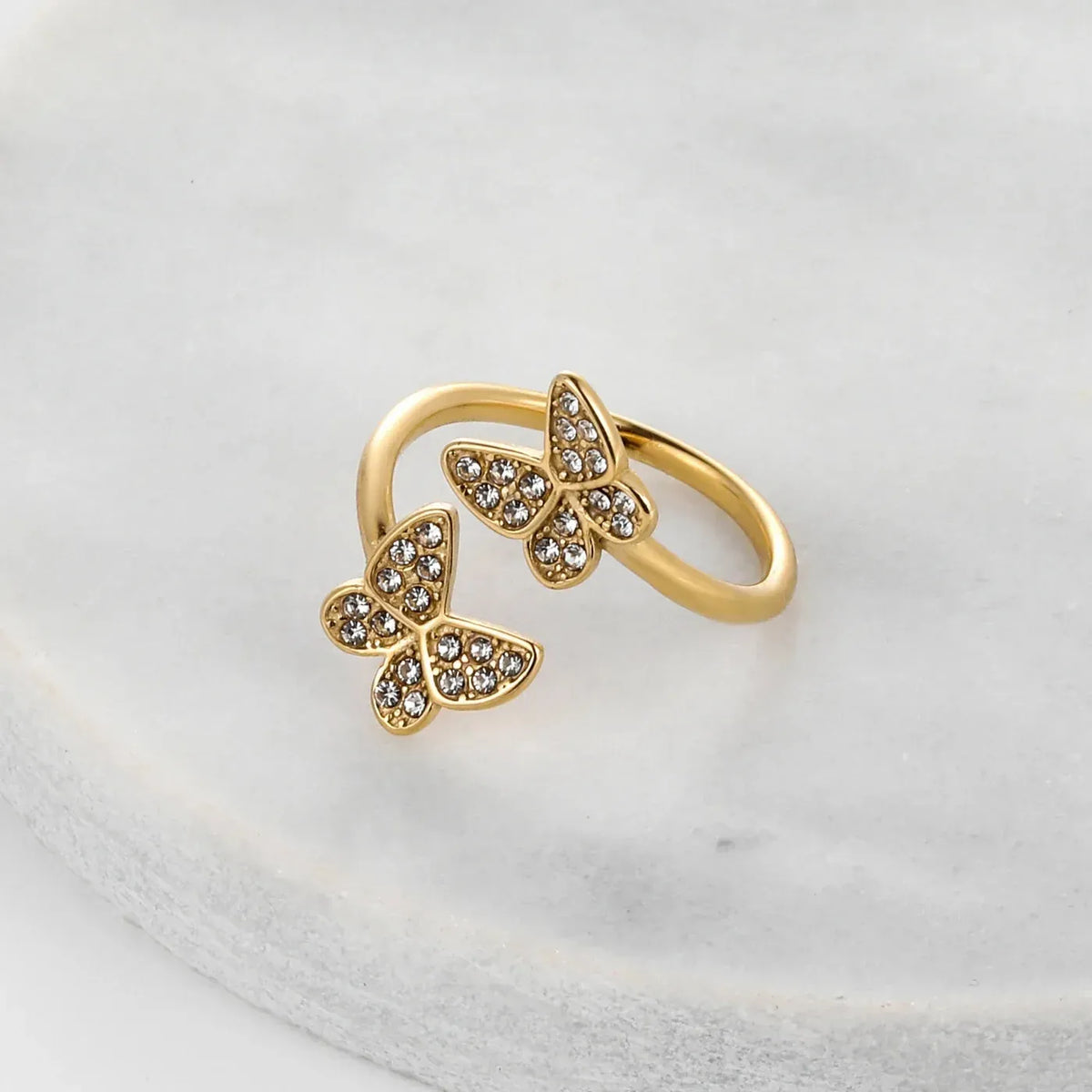 Women's Open Iced Butterfly Ring