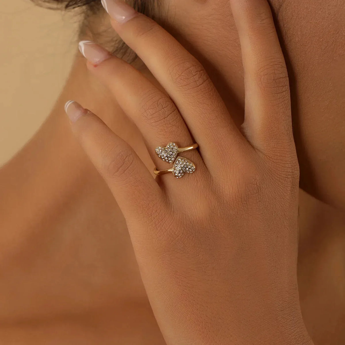 Women's Open Iced Heart Ring