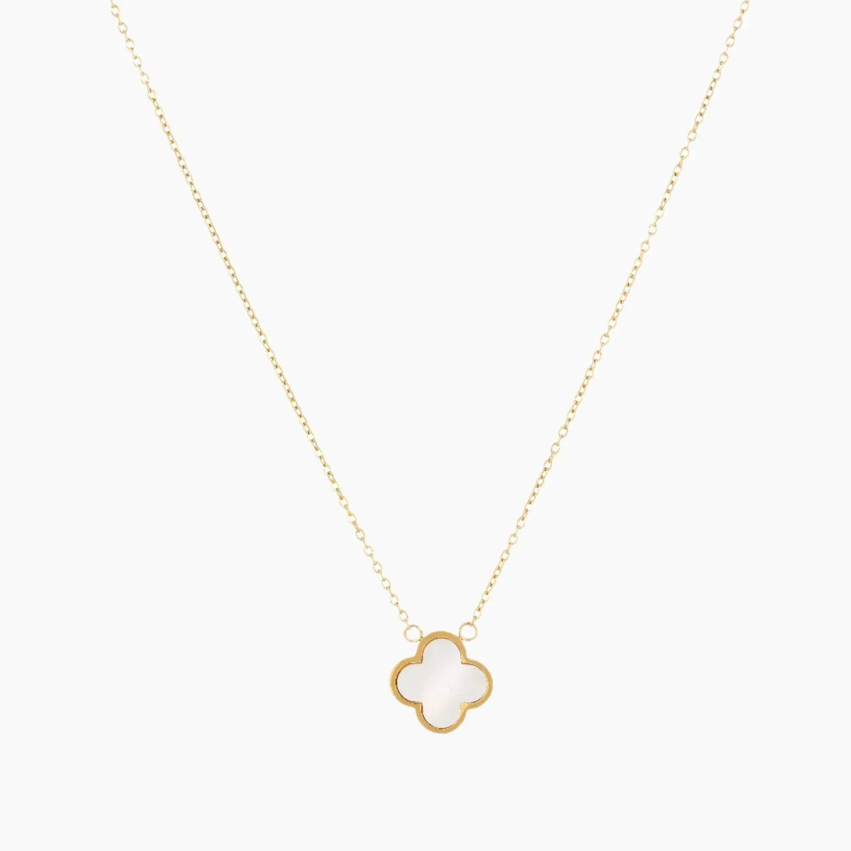 Women's Pearl Encrusted Clover Pendant Necklace