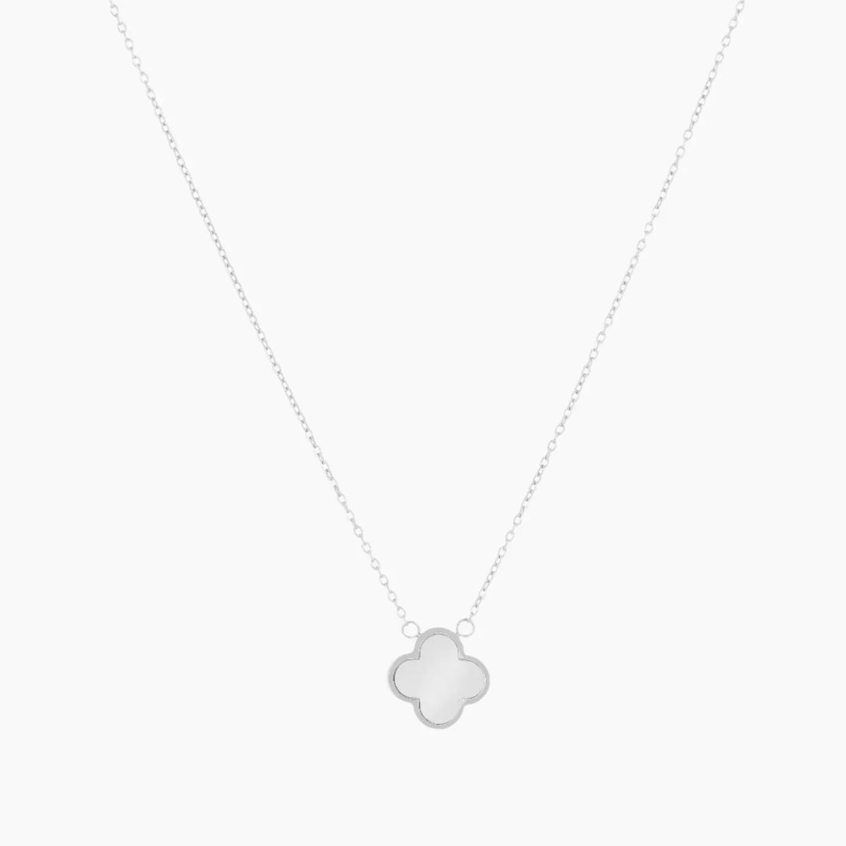 Women's Pearl Encrusted Clover Pendant Necklace