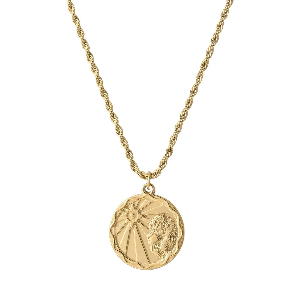 Zodiac Coin Rope Chain Necklace