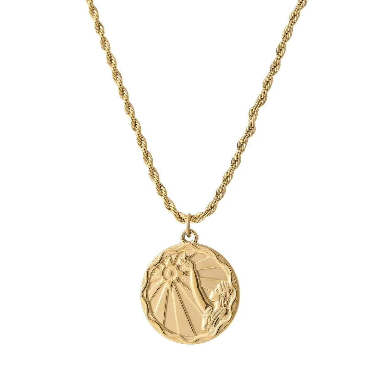 Zodiac Coin Rope Chain Necklace