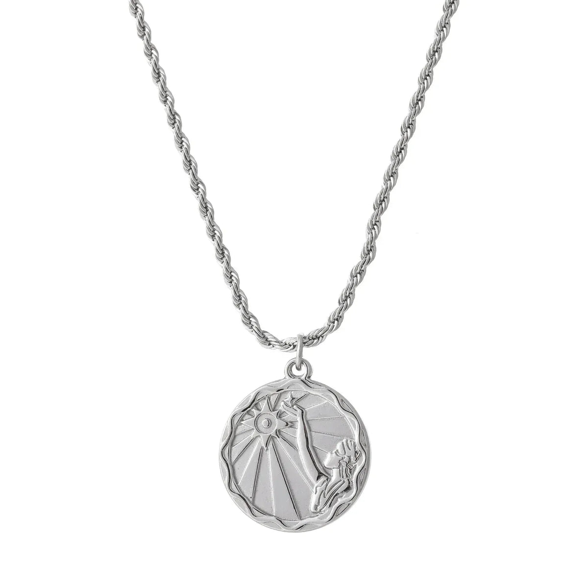 Zodiac Coin Rope Chain Necklace