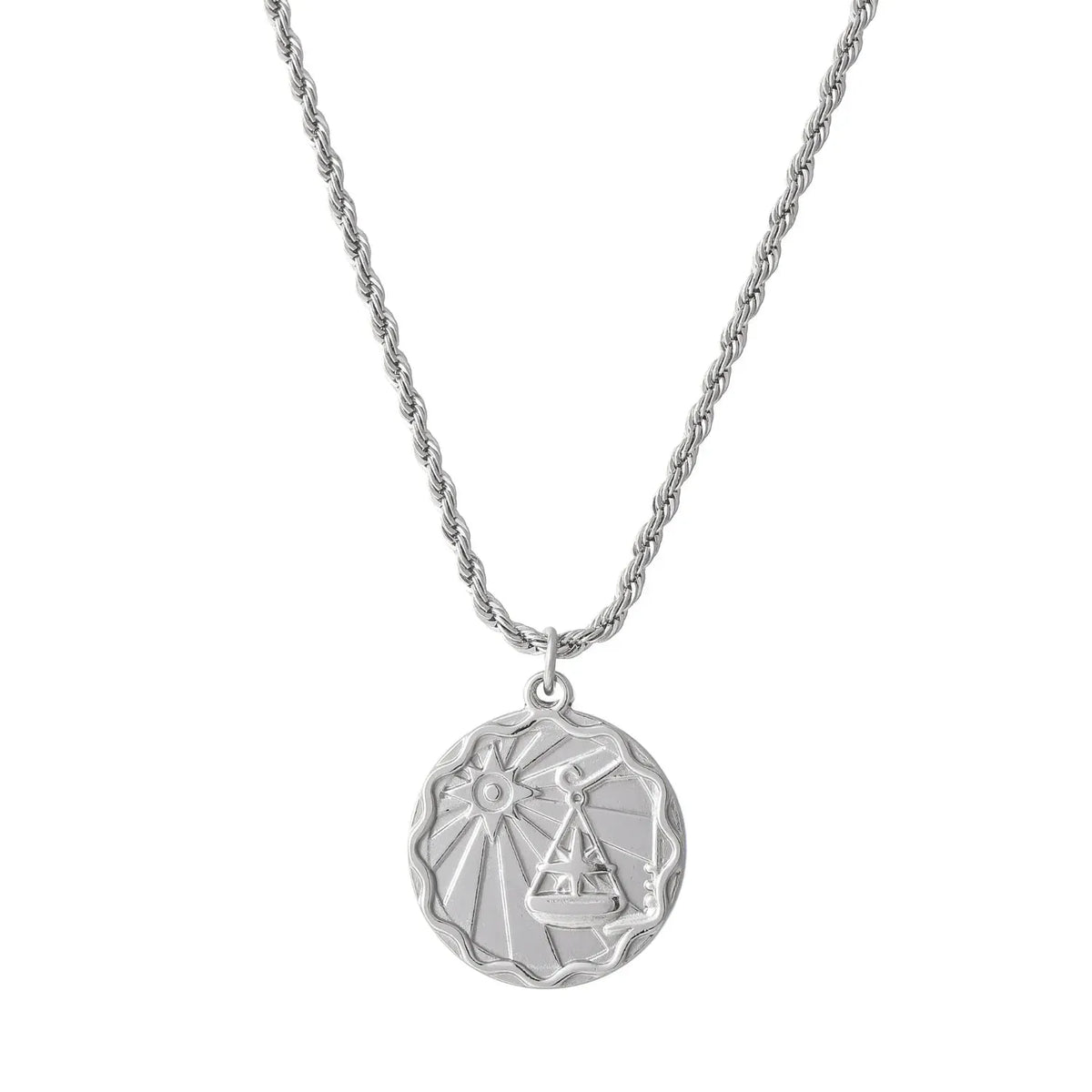 Zodiac Coin Rope Chain Necklace