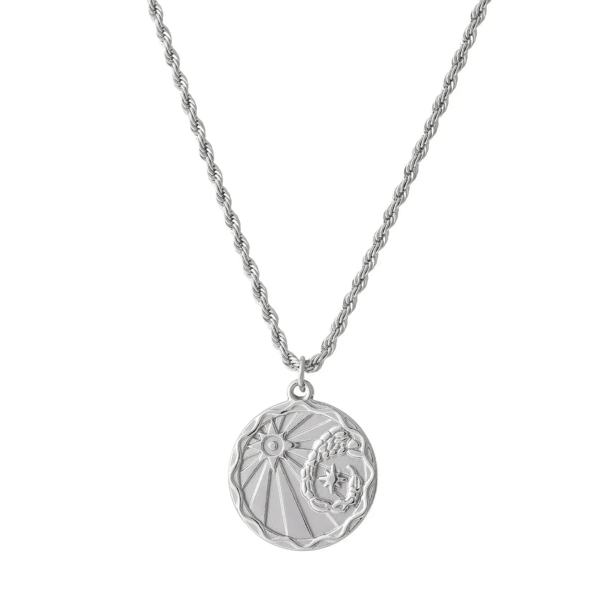 Zodiac Coin Rope Chain Necklace