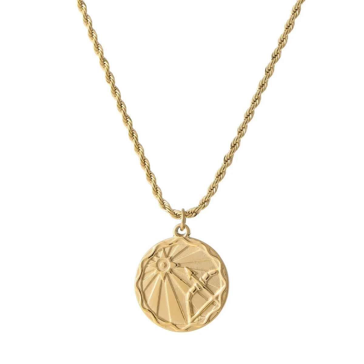 Zodiac Coin Rope Chain Necklace