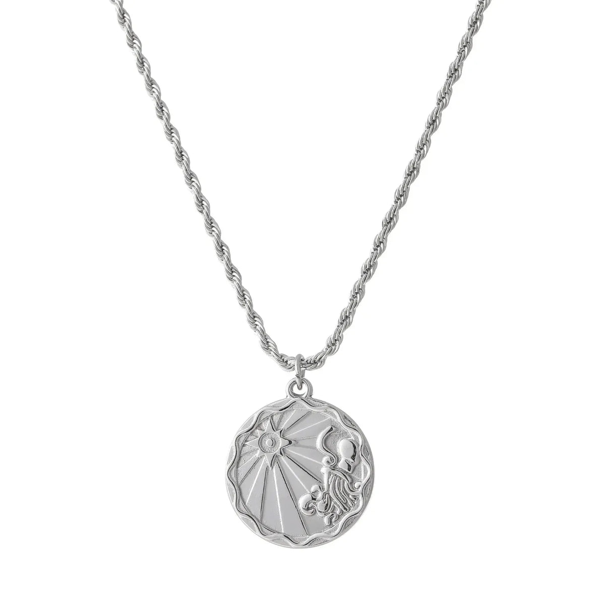 Zodiac Coin Rope Chain Necklace