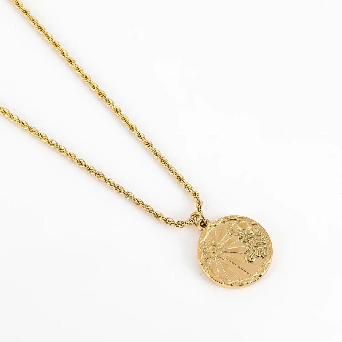 Zodiac Coin Rope Chain Necklace