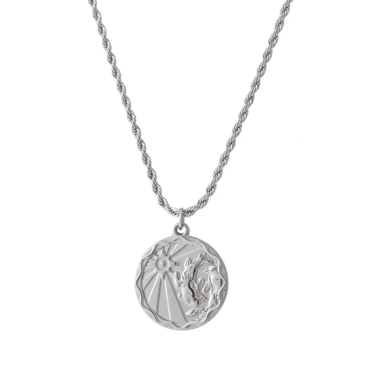 Zodiac Coin Rope Chain Necklace