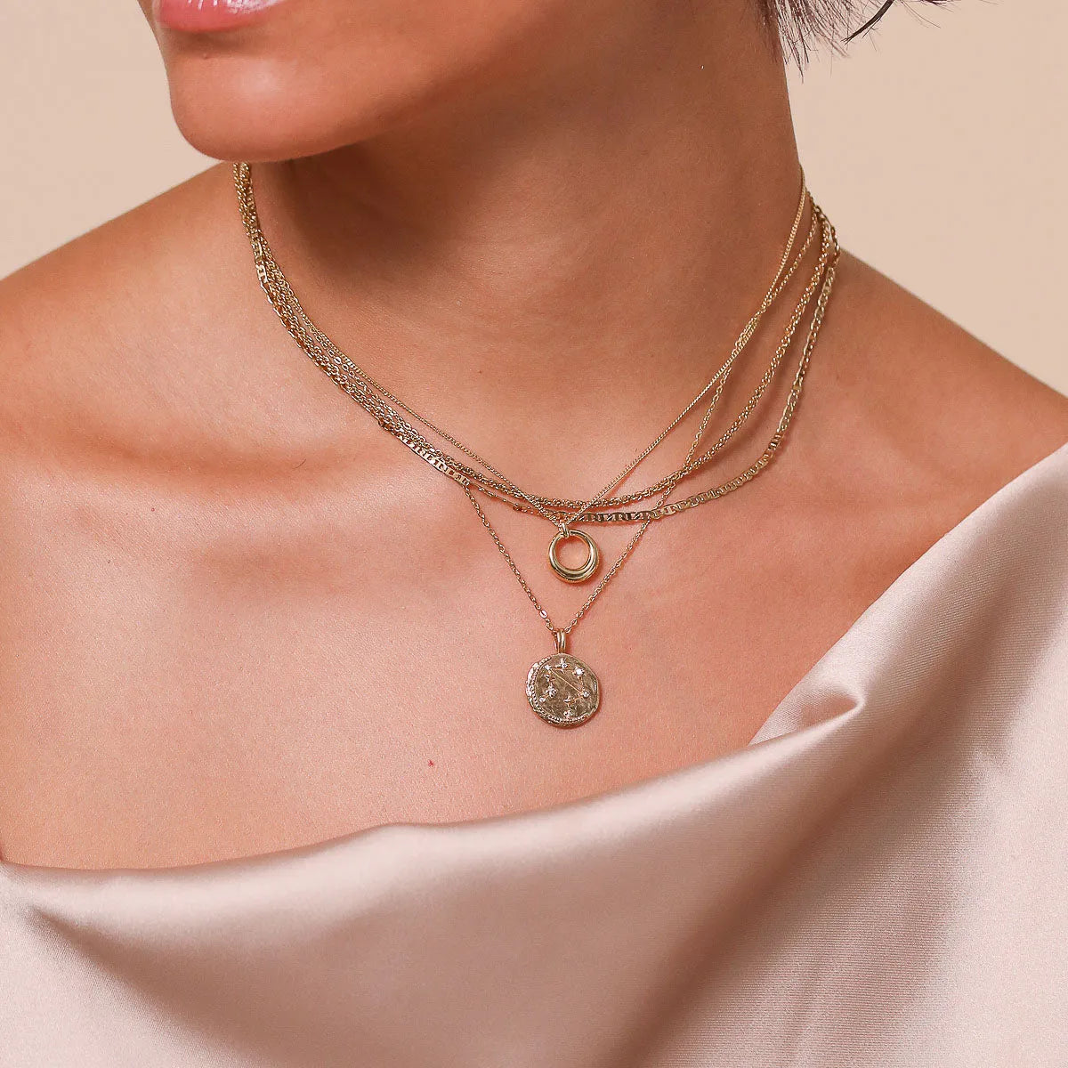 Zodiac Pendant Necklace in Gold