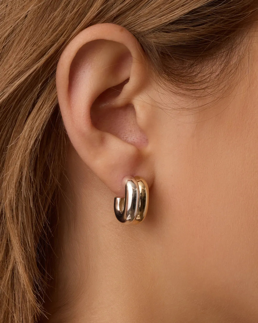 Zoey Mixed Stacked Huggies in 18K Gold Plated